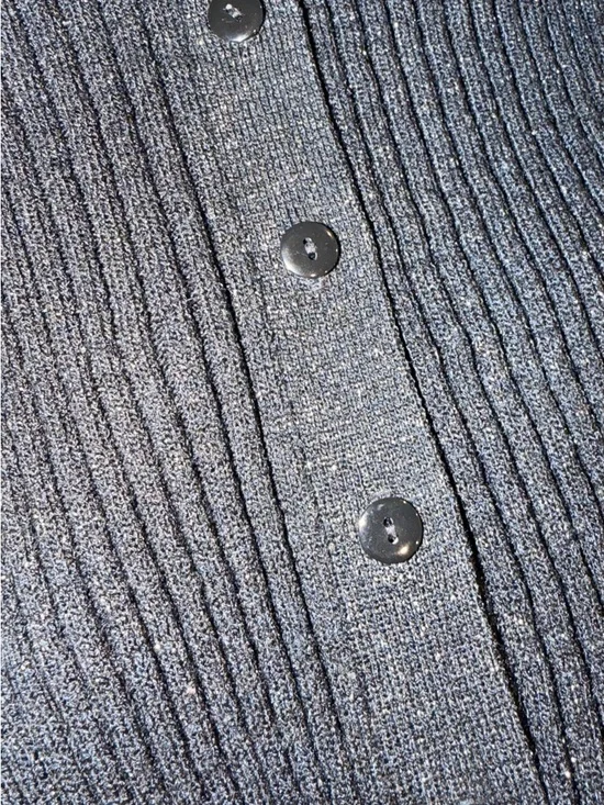 Express Black Ribbed Button-Front Cardigan - Picture 5 of 5